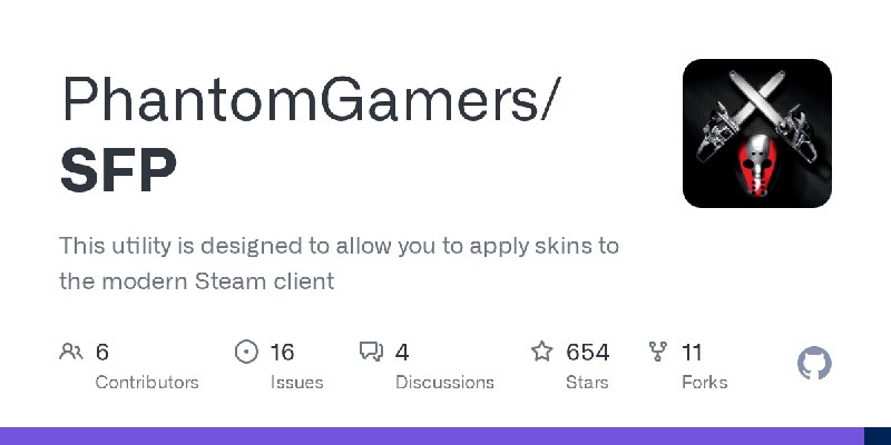 GitHub - PhantomGamers/SFP: This utility is designed to allow you to apply skins to the modern Steam client