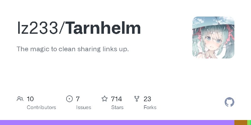 GitHub - lz233/Tarnhelm: The magic to clean sharing links up.