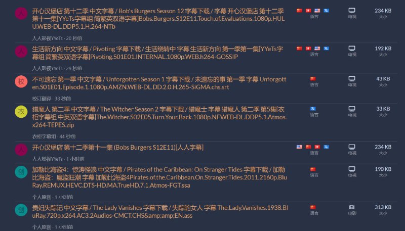 #字幕 #影视▎  A4k 字幕网颜值挺高的字幕网站，免费无广告