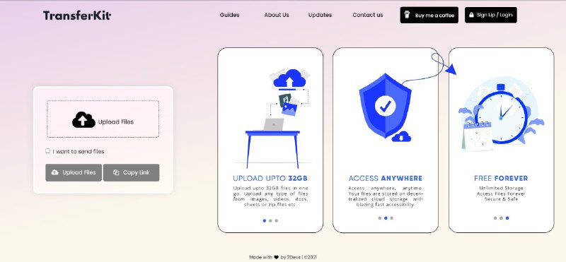 #文件传输 #网页工具▎  TransferKit免费、去中心化的文件传输平台